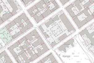 Kuvituskuva: karttaote Kampin alueelta