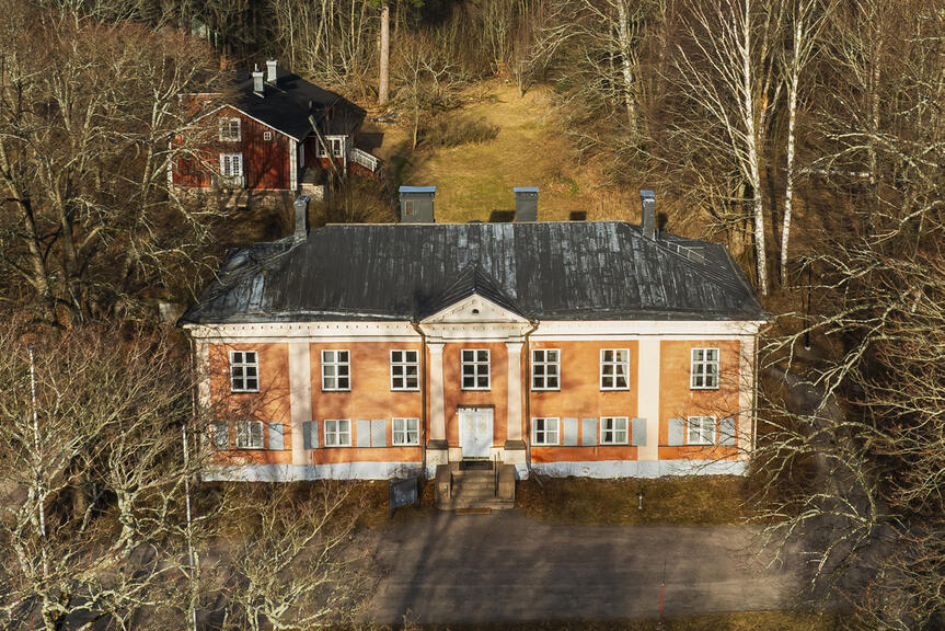 Kulosaaren kartano ilmakuvassa.