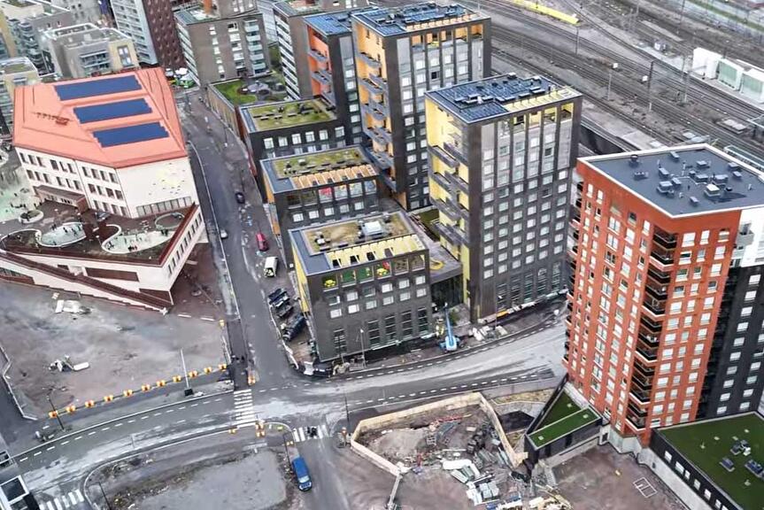 Ilmakuva Ratapihakortteleista