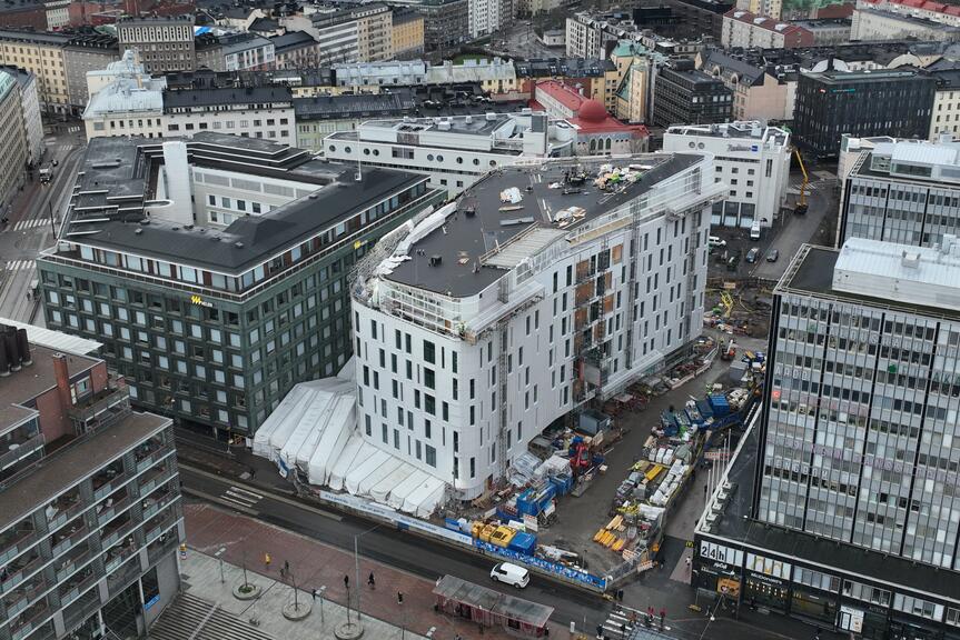 Työmaa joulukuussa 2025