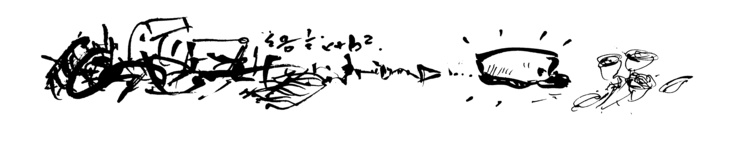 Kuvituskuvassa on tussipiirros, jossa on opiskelua kuvaavaa sotkua, josta lopulta muotoutuu ylioppilaslakki.