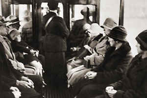 In the 1920s passengers sat facing one another.