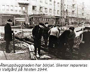 Skenor repareras i Vallgrd p hsten 1944.