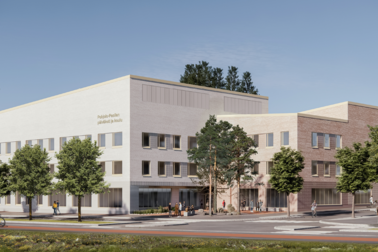 Koulu kadun suunnasta, havainnekuva