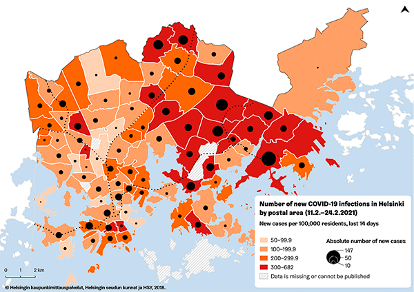 The coronavirus map 24.2.2021