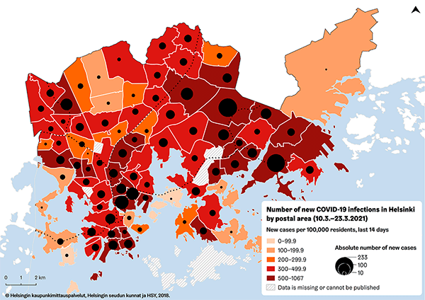 The coronavirus map 24.3.2021