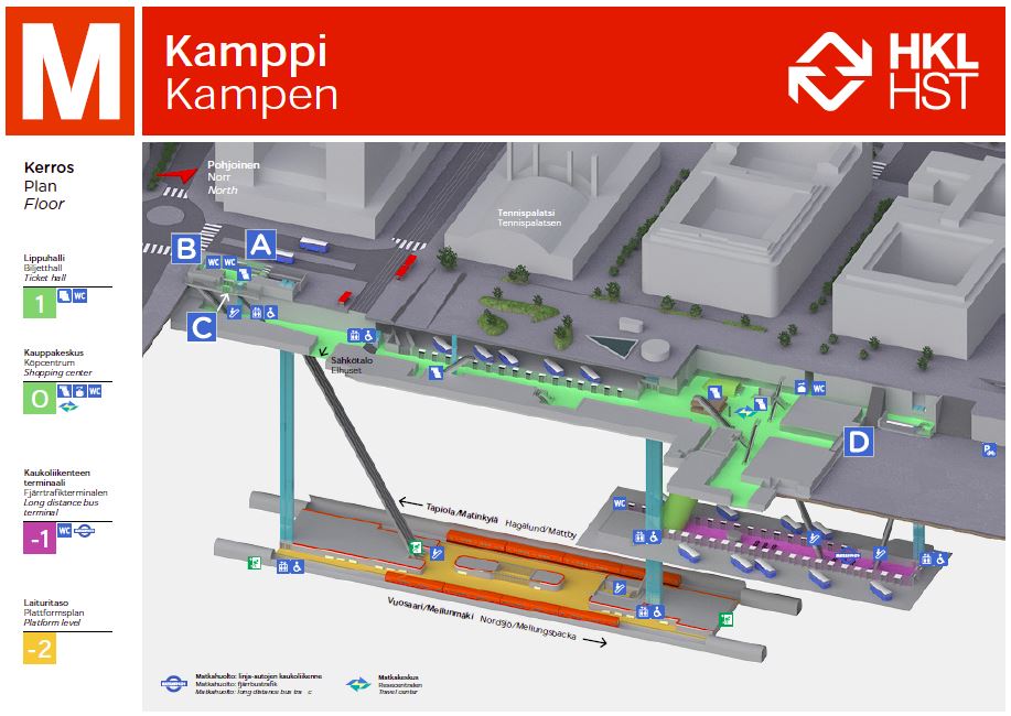 Kampin Metroasema A Palvelukartta