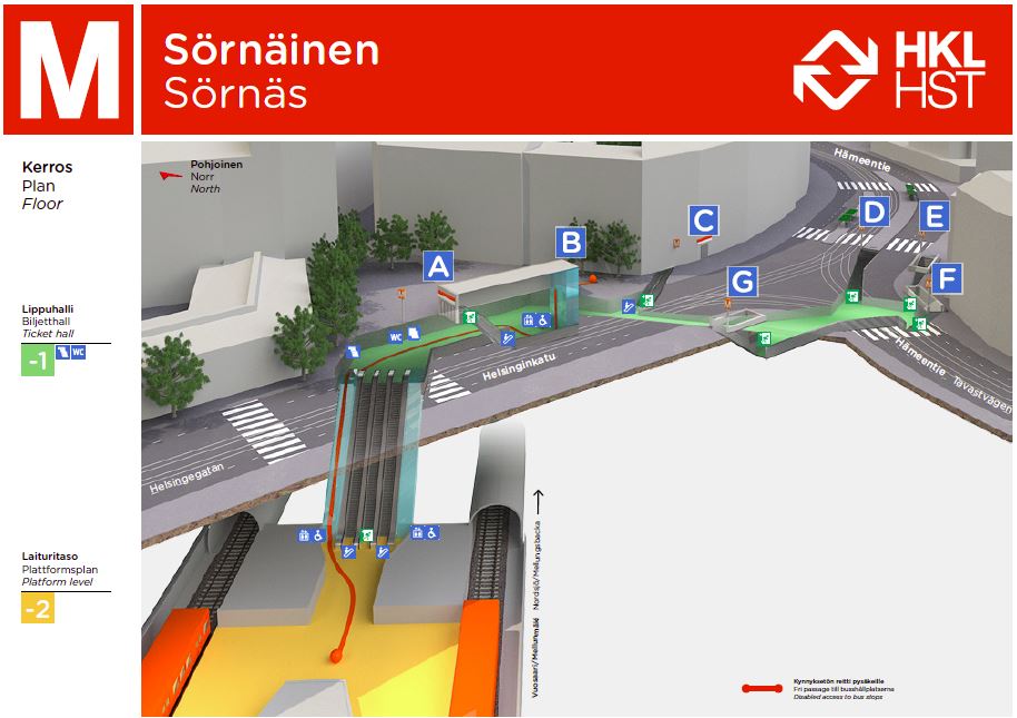 Picture of service point: Sörnäinen metro station B