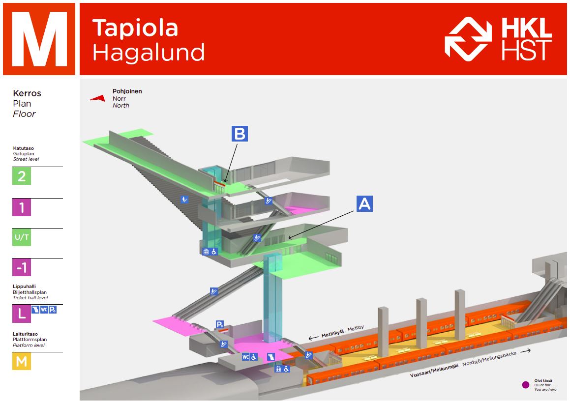 Bild av verksamhetsställetTapiolan metrostation A