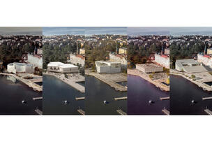 Kollaasikuva uuden arkitehtuuri- ja designmuseon finalistitöistä.