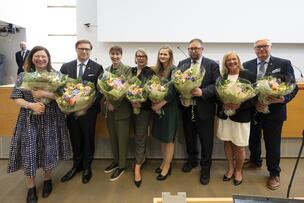 Helsingfors nya borgmästare och stadsfullmäktiges nya ordförande.