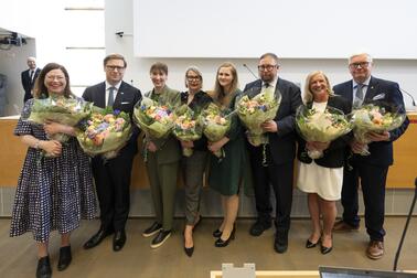 Helsingfors nya borgmästare och stadsfullmäktiges nya ordförande.