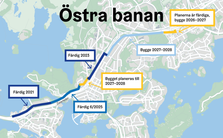 Karta över Östra banan